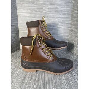 Tommy Hilfiger Mens Collins 2 Duck Rain Boots Brown Lace Up Padded Collar 13 New